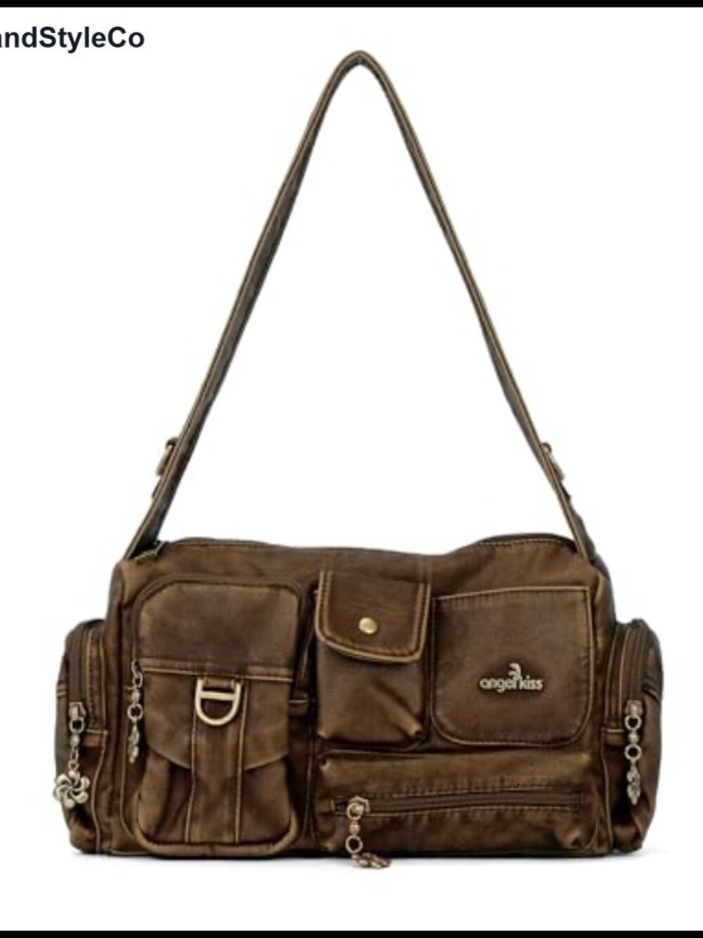 Vintage Hobo Handbag Women Faux Leather Crossbody Shoulder Bag Adjustable Strap